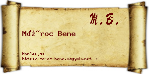 Móroc Bene névjegykártya